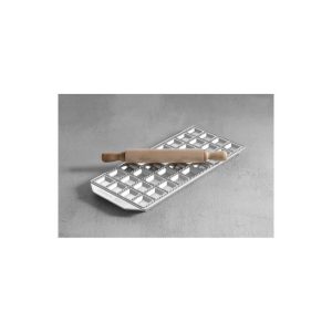 Forma ravioli, aluminiu, 36 forme, picioare antialunecare din cauciuc, sucitor din lemn inclus, diametru 39 mm Hendi, 137x320x18 mm